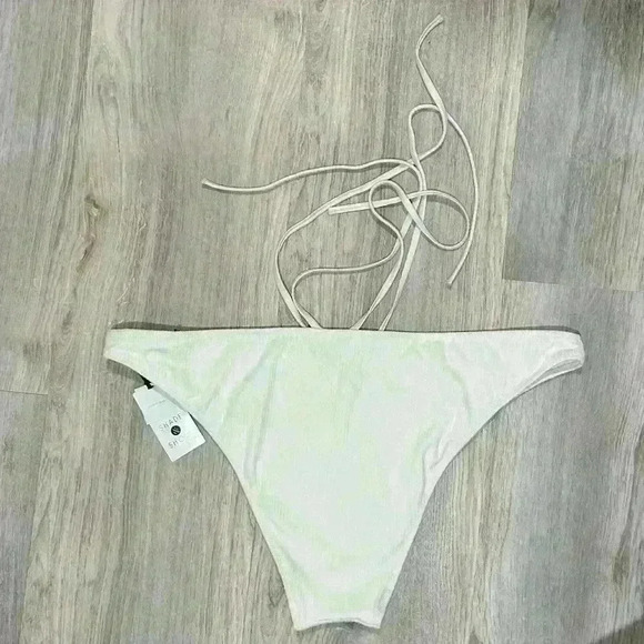 NWT Shade & Shore Swim White High Cut Tie Strap Bikini Swimsuit Bottoms Size XL - Picture 4 of 5